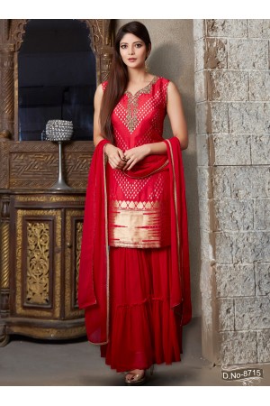 Red Georgette  Sharara